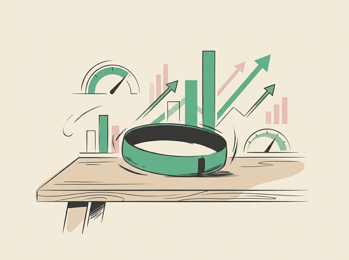 a minimalist black headband on a modern wooden desk